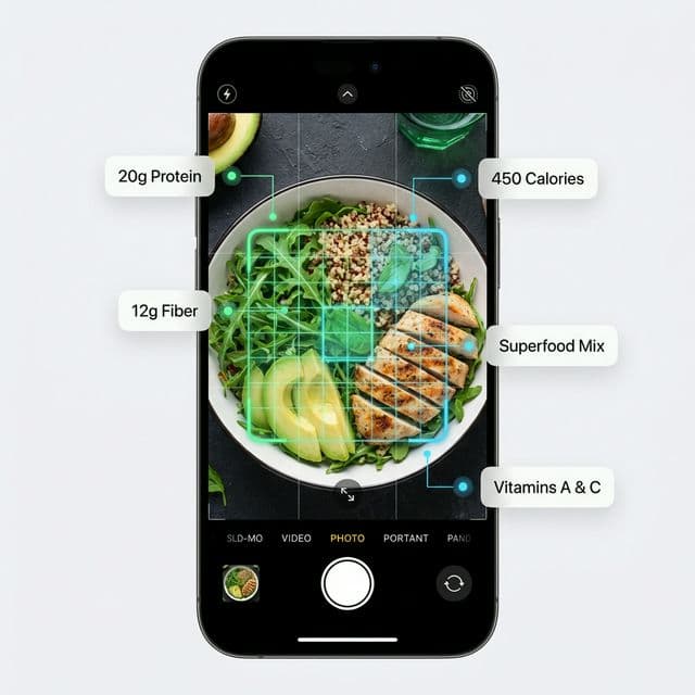 ViteSnap meal scanner ViteSnap meal photo scanner interface showing plate recognition